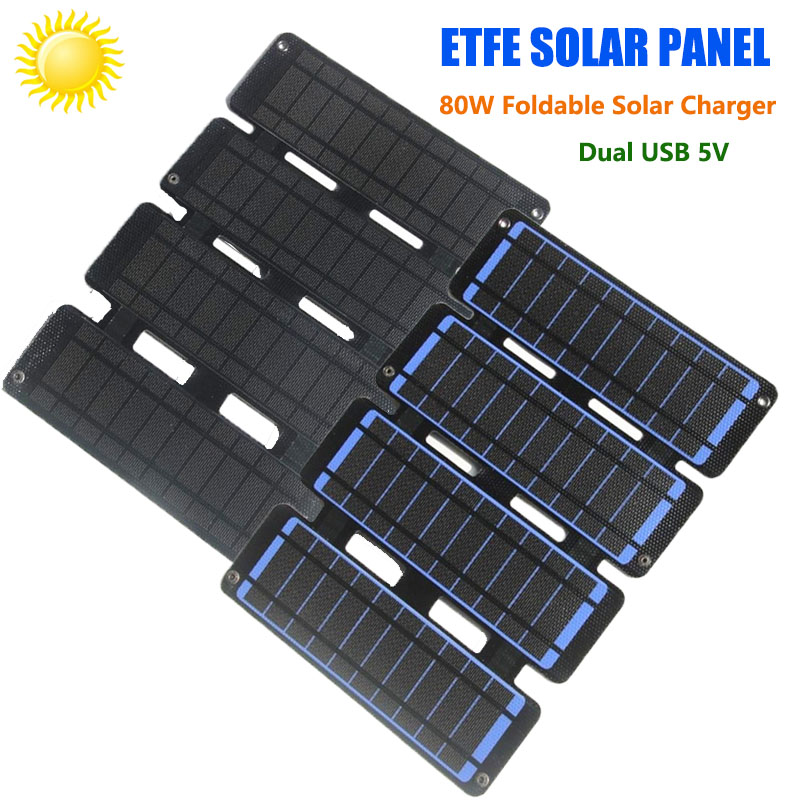 Solar Charger Panel Foldable - Foldable Solar Panel 80W ETFE USB