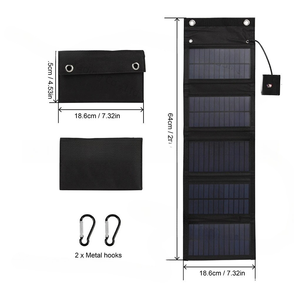 Solar Charger Panel Foldable - 25W 5v solar folding bag waterproof