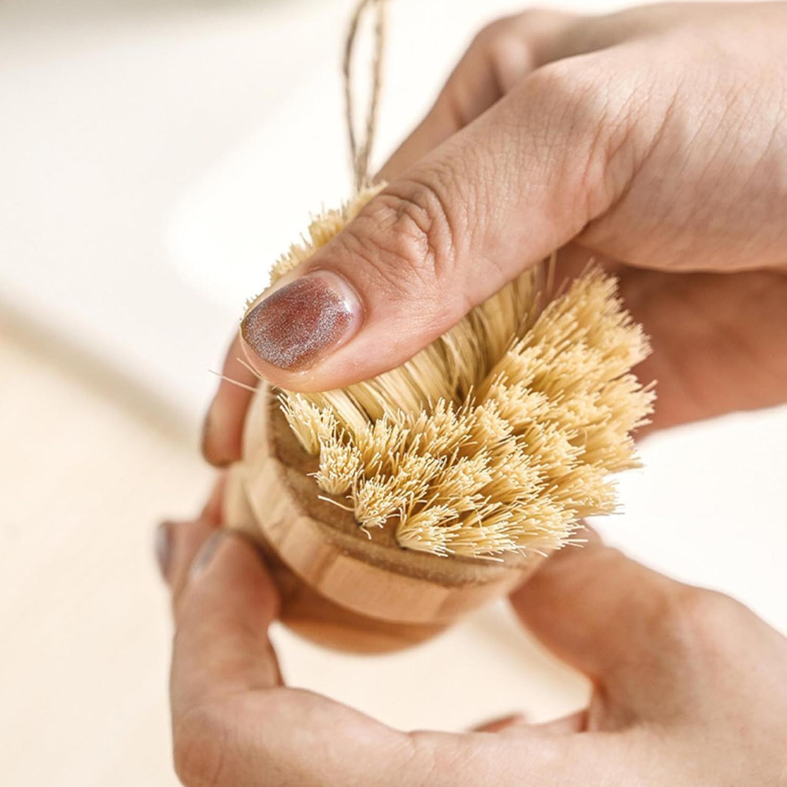 Dish Brush Bamboo - Wooden Kitchen Cleaning Brush Natural Dishes