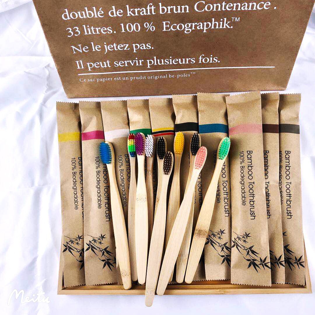 Bamboo Toothbrush Set - Random Color 5/10pcs Bamboo Toothbrush Reusable