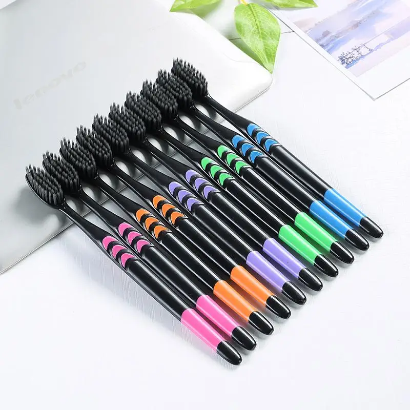 Bamboo Toothbrush Set - Bamboo Charcoal Soft Bristles Toothbrush, Travel