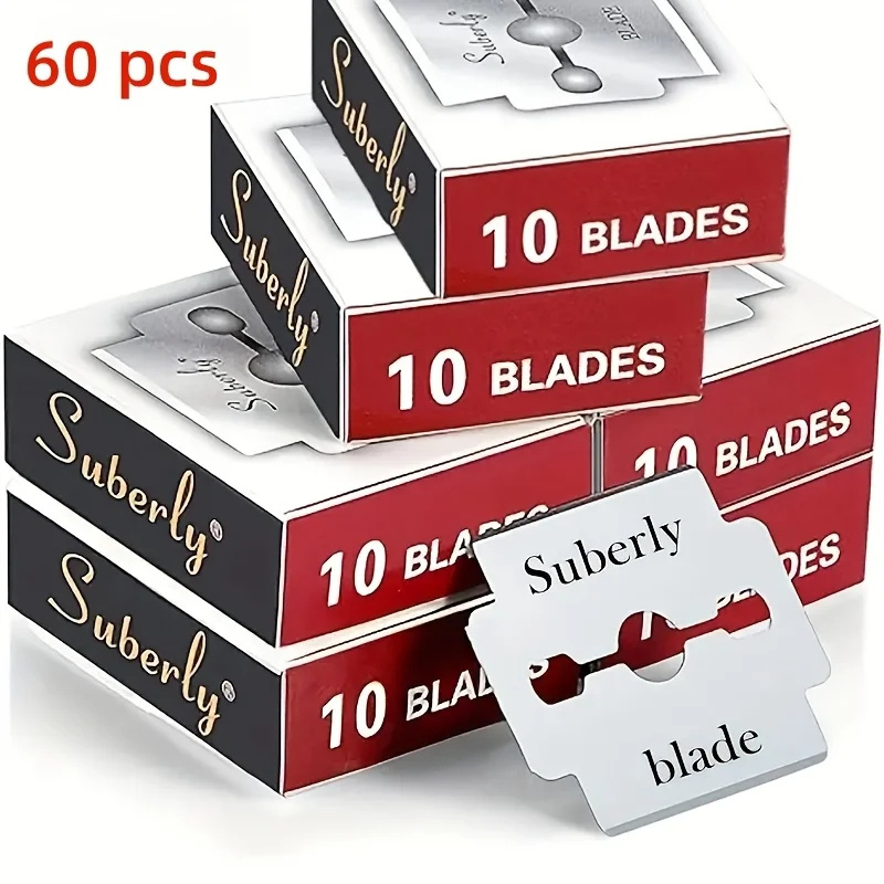 Safety Razor Handle - Stainless Steel Safety Razor Blades, Half