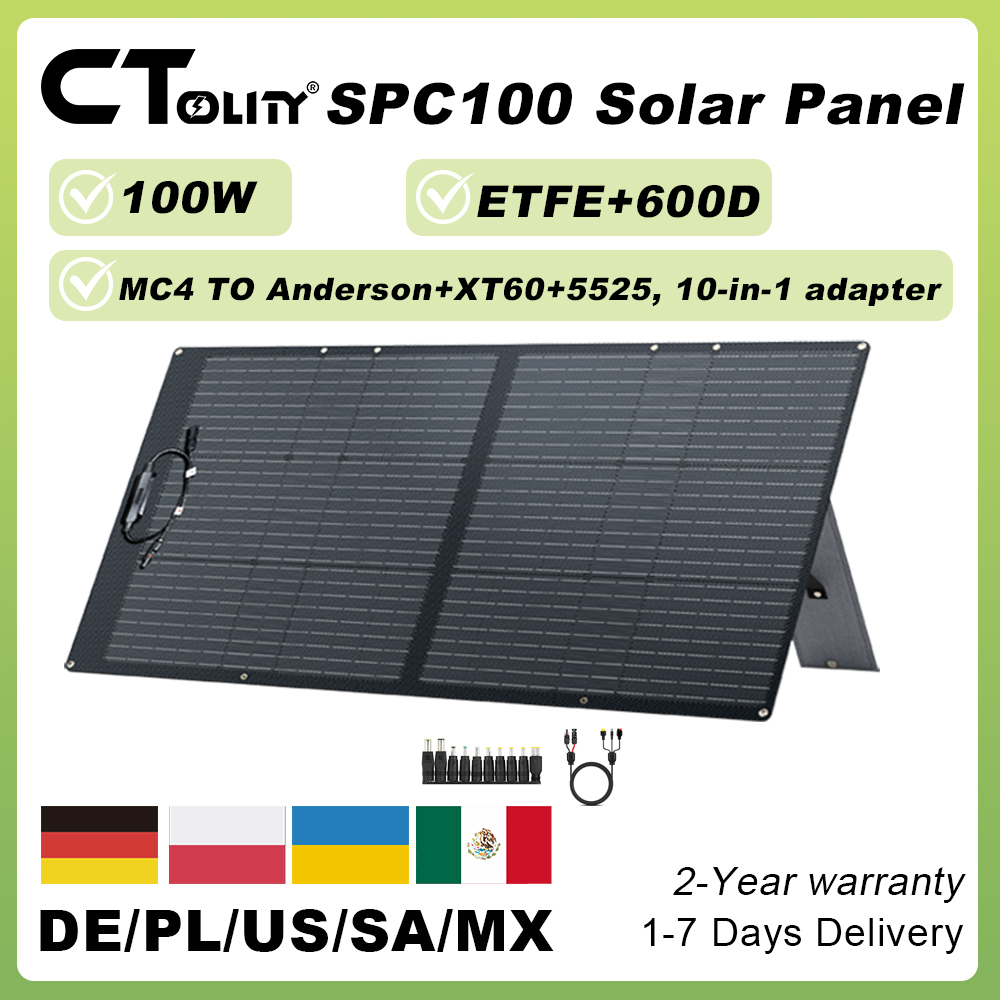 Solar Charger Panel Foldable - CTOLITY SPC100W ETFE Foldable Solar Panel
