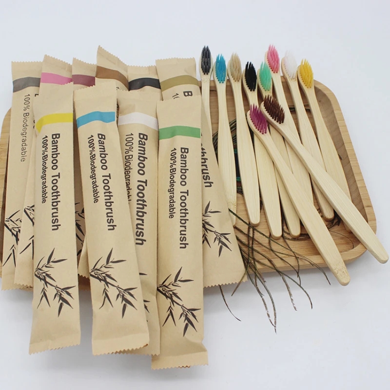Bamboo Toothbrush Set - Bamboo Toothbrushes 100Pcs Eco Friendly Resuable