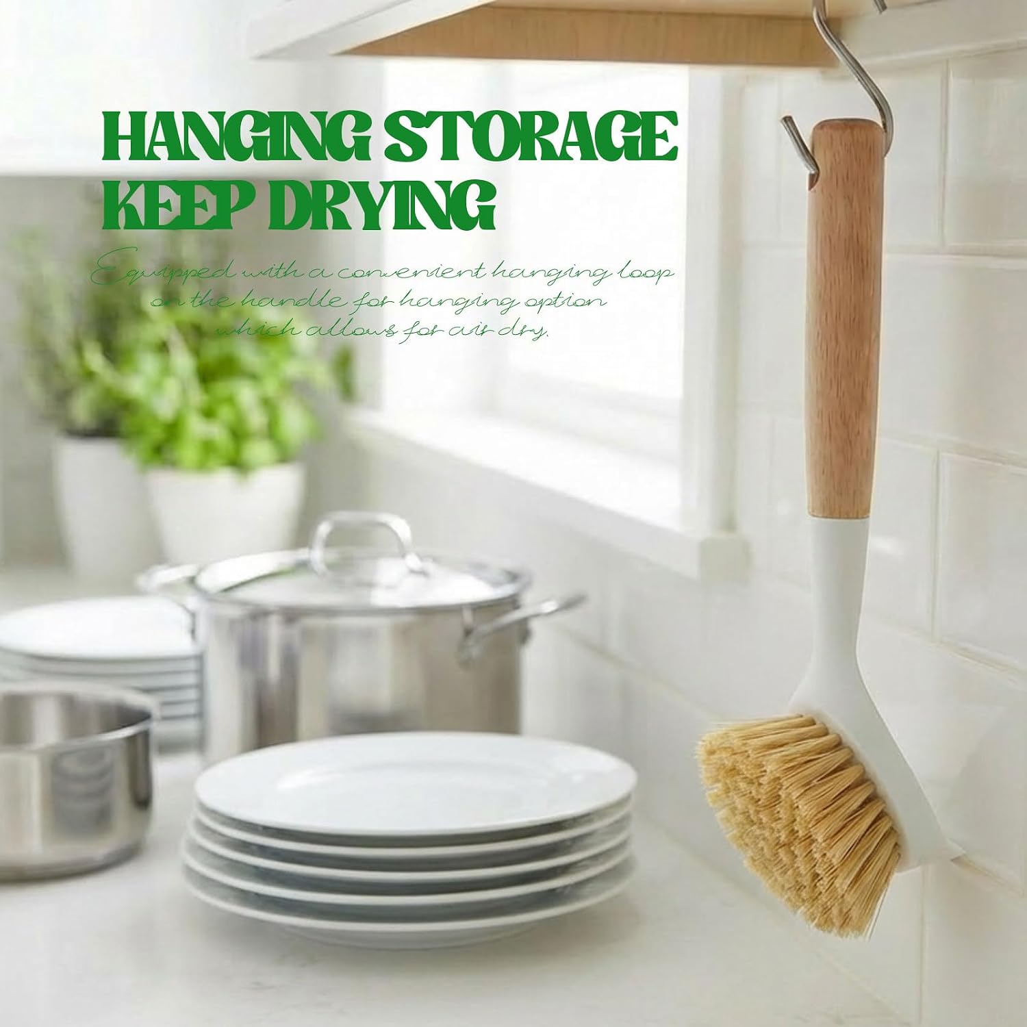 6Pcs Bamboo Dish Brush & Spong - Dish Brush Bamboo recension och pris
