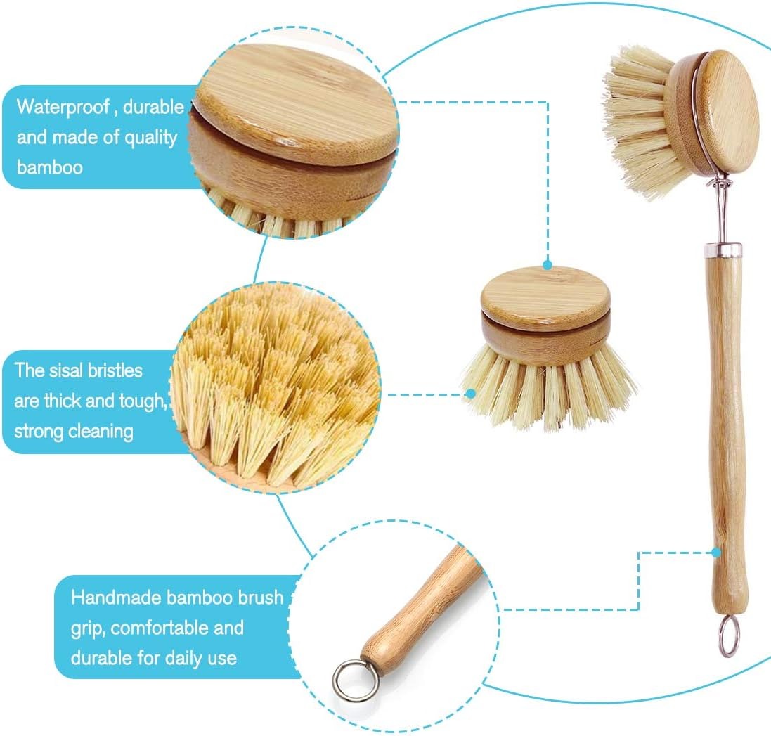 Bamboo Dish Scrub Brushes, Kit - Dish Brush Bamboo recension och pris