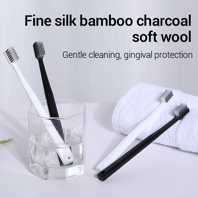 10PC Bamboo Charcoal Brush Sil - Bamboo Toothbrush Set recension och pris