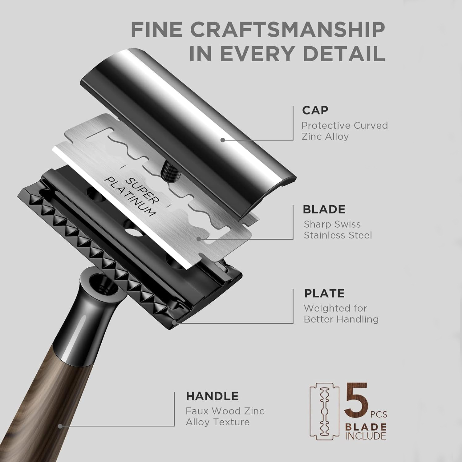 Men's Double Edge Safety Razor - Safety Razor Handle recension och pris