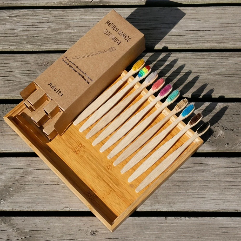 10PCS Colorful Toothbrush Natu - Bamboo Toothbrush Set recension och pris