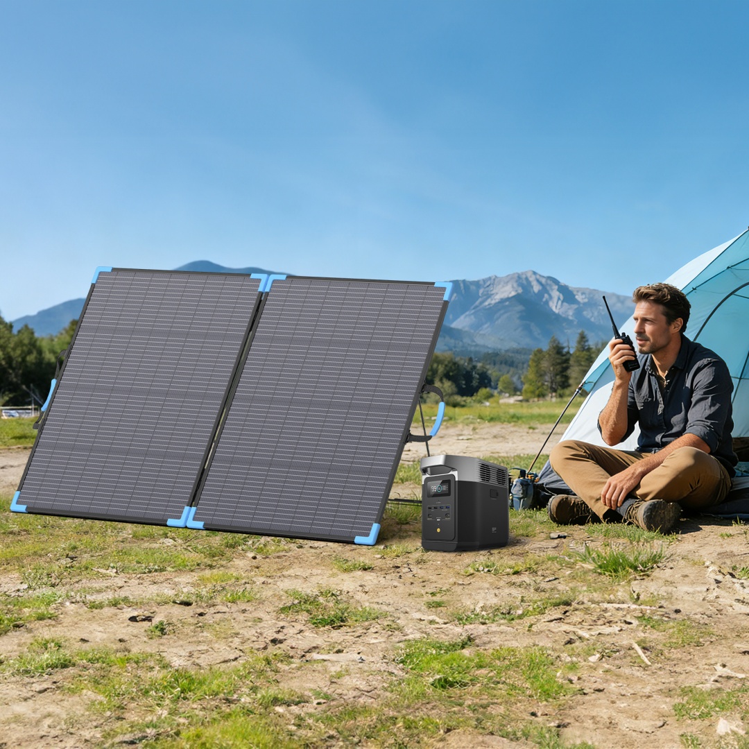 E-POWO 20V Bifacial Solar Pane - Solar Charger Panel Foldable recension och pris