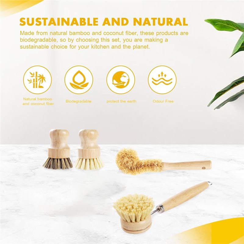 ABNL Ergonomic Wooden Handles  - Dish Brush Bamboo recension och pris