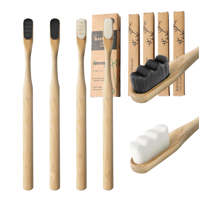 4 Pcs Micro-Nano Bamboo Toothb - Bamboo Toothbrush Set recension och pris