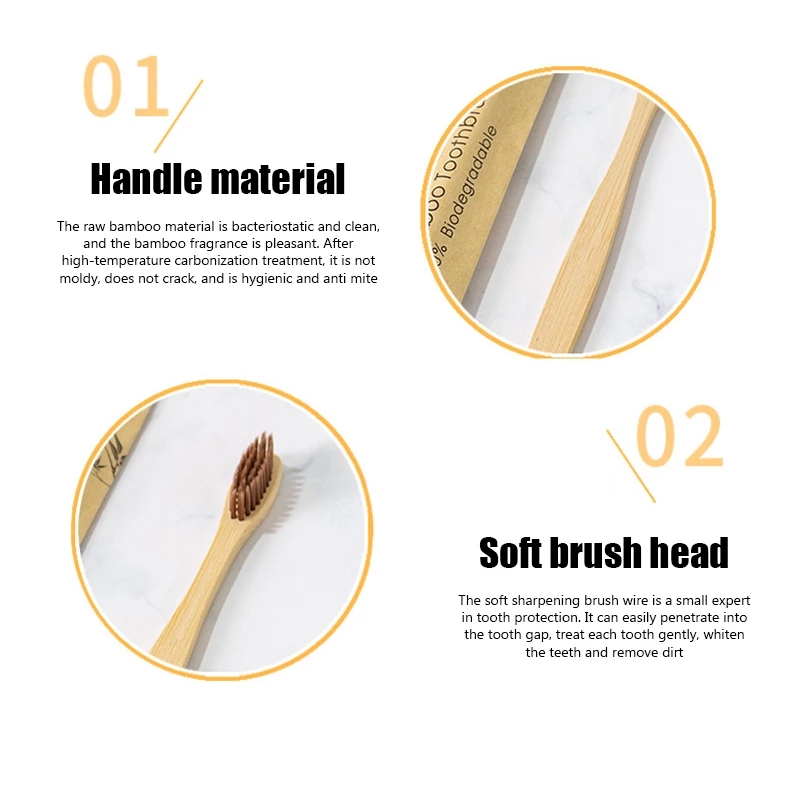 Bamboo Toothbrushes 100Pcs Eco - Bamboo Toothbrush Set recension och pris