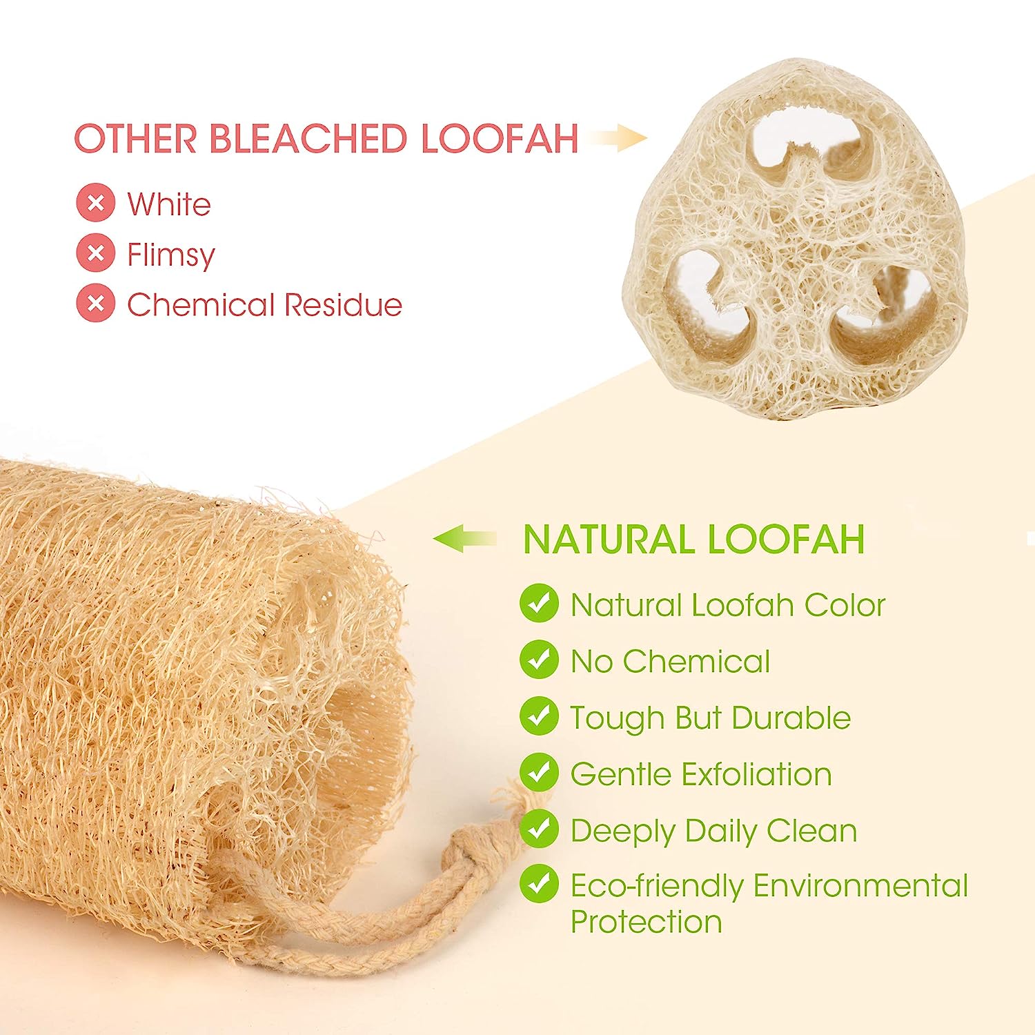 3pcs Full Loofah Natural Exfol - Dish Brush Bamboo recension och pris