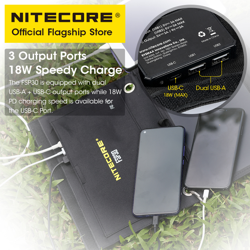 NITECORE FSP30 30W Portable So - Solar Charger Panel Foldable recension och pris