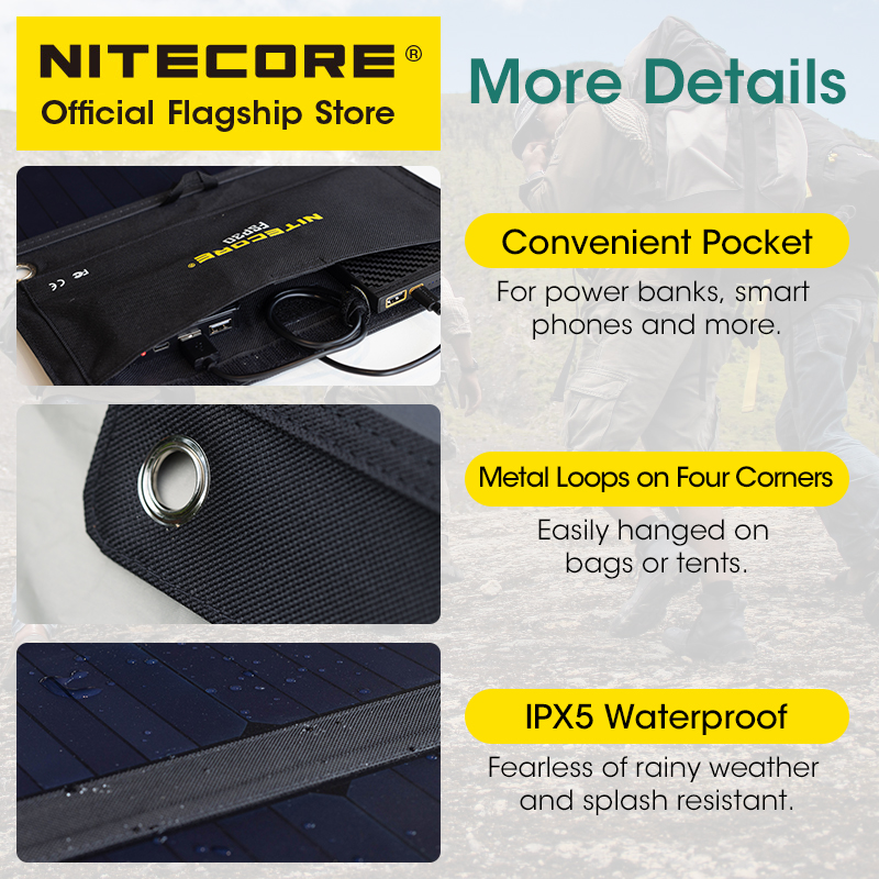 NITECORE FSP30 30W Portable So - Solar Charger Panel Foldable recension och pris