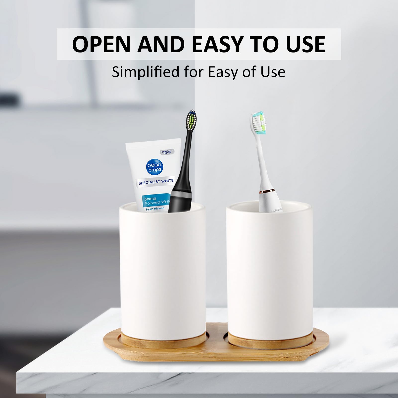 Ceramic Bathroom Set Fine Cera - Bamboo Toothbrush Set recension och pris