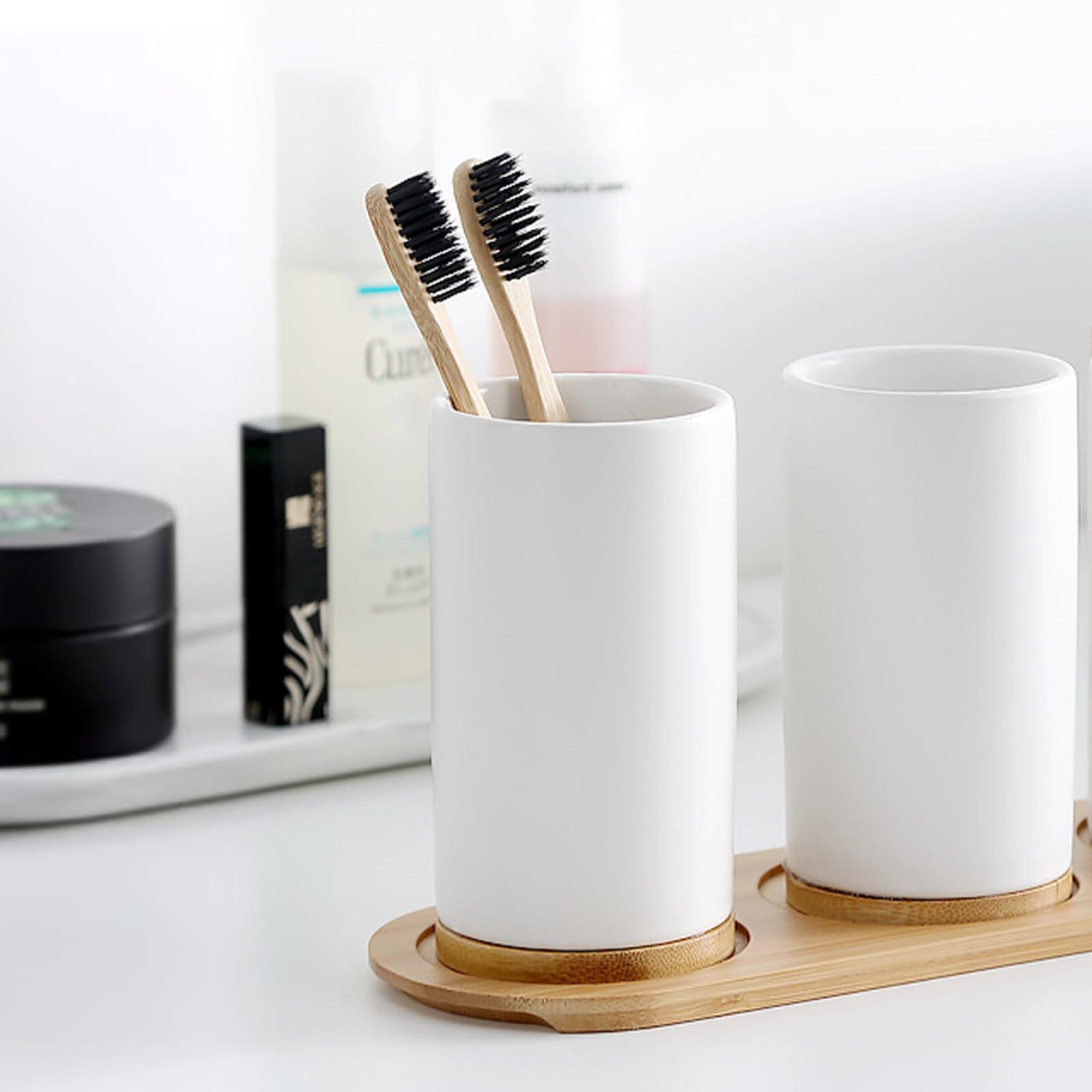 Ceramic Bathroom Set Fine Cera - Bamboo Toothbrush Set recension och pris
